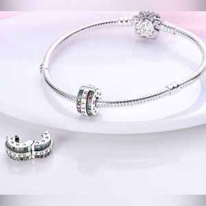 925 Multi Colored “Forever” Bracelet Charm-For Pandora & Most Charm Bracelet’s